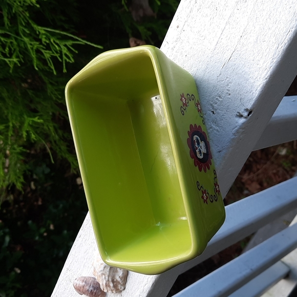 SUGAR SKULL DAY OF THE DEAD Mini Loaf Ceramic Bread Pan Mini Mold - Picture 2 of 7